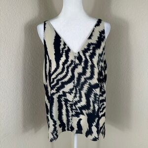 Ted Baker Sleeveless Cami Top Women Size 3 or US 6 to 8 Beige Zebra Print Y2K